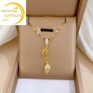 fashion jewelry Pure 18k saudi gold pawnable original necklace Luxury tassel leaf necklace for women design fashion collarbone chain jewellery