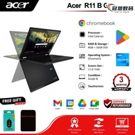 Genuine product protection Cheapest Chromebook DELL 3189 ACER R11 2 in 1 4GB/32GB SSD TOUCH SCREEN FLIP 360 (USED SCREEN BUBBLE) SCREEN SIZE 11.6"