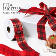 RIBBON RIBBON 151013338 ±3.8cm x 20yard - Christmas Ribbon - Checkered Ribbon