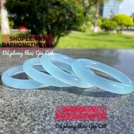 Super beautiful light aqua blue chalcedony ring, size 50-53mm, vip certified