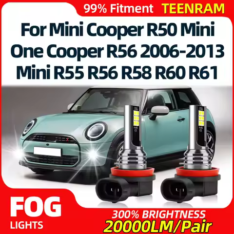60W LED Fog Lights Bulbs 12V CSP Chips Car Fog Lamps For Mini Cooper R50 Mini One Cooper R56 2006-20
