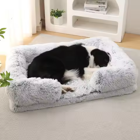 Large Dog Bed Dog Plush Pet Bed Winter Thickened Pad Dog Sleeping Bed Sofa Removable Pad Dog Small L