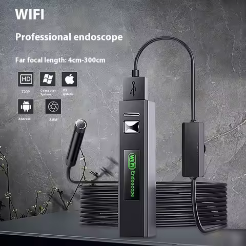 8Mm Far Focus Long Wifi Endoscope 720P Hd Industrial Duct Air Conditioner Car Testing Endoscope Ip67