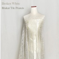 1/ 2 meters Brocade Fabric Colored Brocade/ Broken White