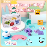 Face Change Rubik Cube Emoji Change Kid Expression Match Game Wooden Puzzle Blocks Board Game Educat
