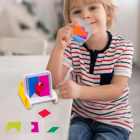 Geometry Jigsaw Puzzles Pattern Blocks Jigsaw Table Game Colorful Shape Pattern Puzzle Toys For Scho