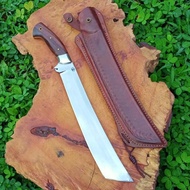golok kopak rawing keren baja per sarung kulit asli
