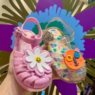 2022 Summer New Melissa Children's Sandals Boys Girls Cute Flower Planet Beach Shoes Fashion Soft Sole Woven Hollow Jelly Shoes