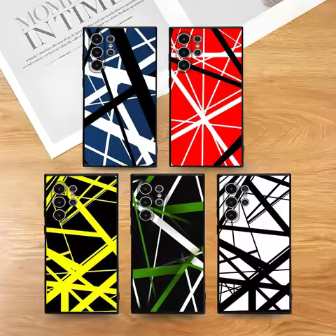 E-Evh Guitar Pattern Phone Case For Samsung Galaxy S25 S24 S22 S23 Ultra S21 S20 Plus 5G Frosted Non