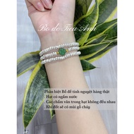 Bodhi crystal moon bracelet mixed with lucky 4-leaf clover charm