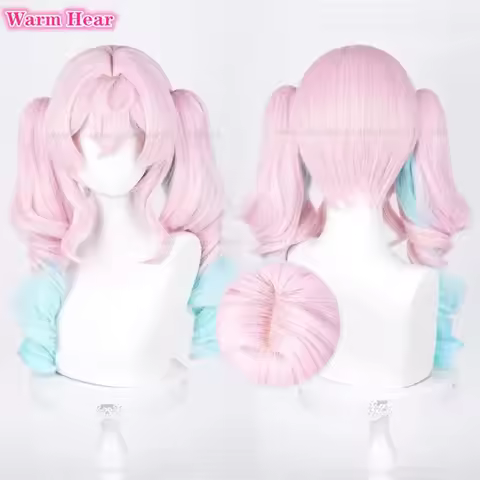 Game HSR Hyacine Synthetic Long Mixed Color Double Ponytail Cosplay Anime Wig Heat Resistant Hair Ha