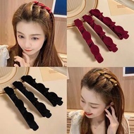 Mnemonic forehead fringe Hair clip fixer women's side flocking braid headpiece