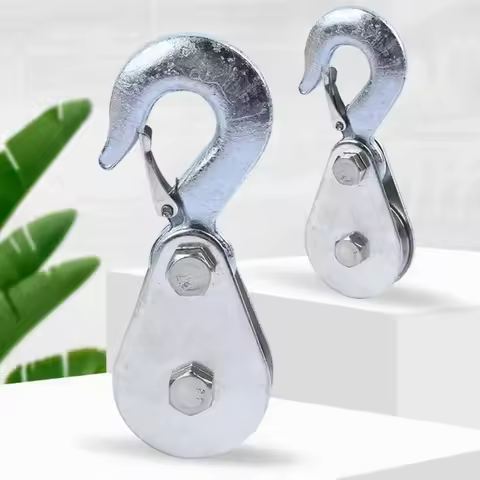Electric Winch Hook Lifting Pulley High Strength Steel Wheel Lifting Rope Pulley Block Hook