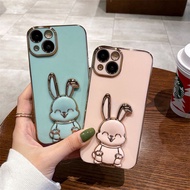 Phone Case iPhone 13 13 Pro 13 Pro Max 14 14 Plus 14 Pro 14 Pro Max Phone Case Cute Rabbit Stand Pho