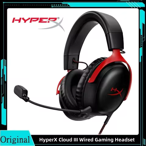 HyperX Cloud III Wired Gaming Headset DTS/Memory Foam/Durable Frame/Ultra-Clear 10mm Mic/USB-C/USB-A