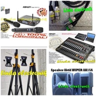 paket sound system Huper ak15 dan mic Ashley perfection dan mixer