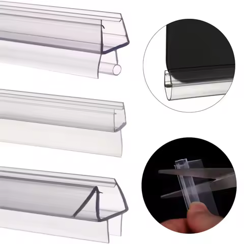 2Pcs 1m（50cm+50cm）Bath Shower Screen Door Seal Strip 4 to 12mm Seal Gap Window Door Weatherstrip Use