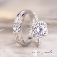 Couple Rings Open Diamond Rings Wedding Rings Simulation Wedding Rings Men Women Silver-Plated Rings