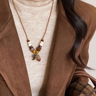 Lichee1 New Chinese woven necklace; classic oak-shaped necklace, inspired by the forest.