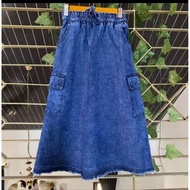 Children's Cargo Jeans Skirt Ages 7-13 Years Made of Soft Premium Material, Size M, L, XL, XXL.