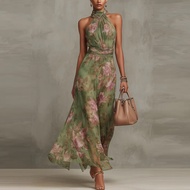 Women's Floral Print Irregular Split Summer Dress