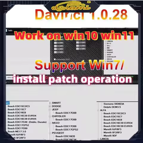 2025 New latest version hotselling davinci 1.0.28 Software Support Win 7/10/11 Work on KESS/KTAG 3 s