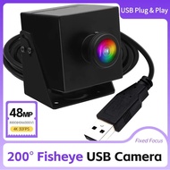 Kamera Usb Sudut Lebar 4k 30fps Cmos Imx586 Usb Webcam Pc Camera Dengan Kanta Fisheye 200 Darjah Unt