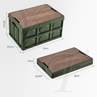 TopStyle TopStyle Kotak Lipat Storage Box Outdoor Camping Keranjang Piknik Kotak Lipat Penutup Kayu