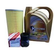A209# TOYOTA HIACE KDH200 (petrol) 2005year-2015year OIL FILTER + AIR FILTER + KOYOMA 15W40 CI-4 7li