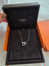 Hermes 小Q白金鑽石頸鏈