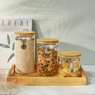 Selma Wooden Glass Canister | Food Jar | Glass Jar | Condiments Jar | Cookie | Spice | Hari Raya | Kueh Raya | Ramadan