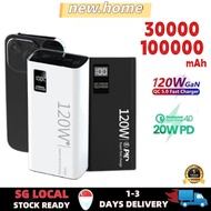 120W PowerBank 30000/100000mAh Full Capacity Super Fast Charge Powerbank USB Type C PD Quick Charge 