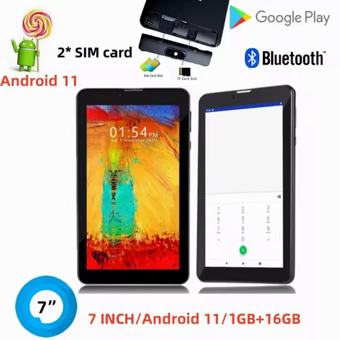 Hot Sales 7" Android 11 Tablet PC 1GB RAM 16GB ROM SC7731 Quad Core CPU 3G Phone Tablet for Kids 2* 