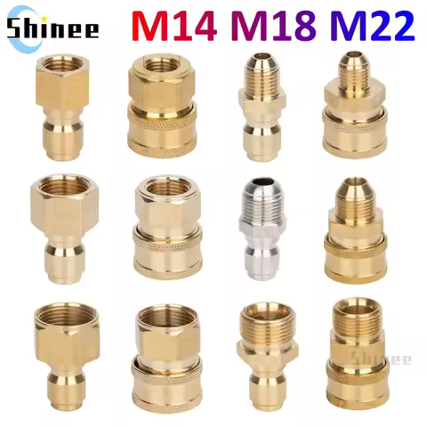 M14 M18 M22 Quick Connector High Pressure Quick Coupling For Car Washer Water Gun Adapter Joints Gar