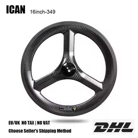 ICAN 16 inch full carbon fiber disc wheelset Toray T700 material Fastace hub V brake lightweight roa