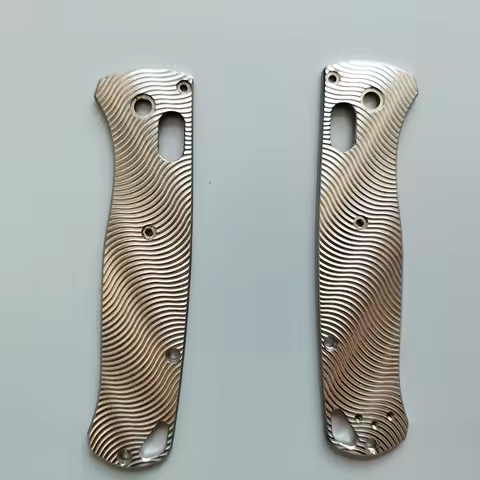 Electrocardiographic Style Knife Titanium Alloy Handle Scales For Benchmade Bugout 535 Knives Parts