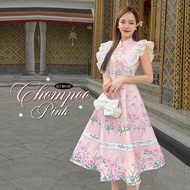💎พร้อมส่ง💎BLT 🎀 เดรส ชุดไทยประยุกต์ Chompo pink dress