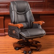 S-T💙Boss Xuanshi Office Chair Genuine Leather Reclining Massage Back Office Chair Lifting Massage Chair Computer Chair H