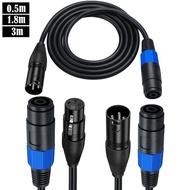 Speakon Female to XLR Cable  Audio Jack Speak-On Male to XLR Female & Male