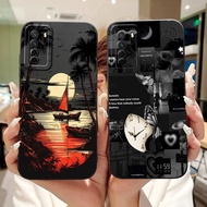 For Huawei Nova 7 SE 5G / P40 Lite (5G) CDY-NX9A CDY-NX9B New Fashion Dusk Beach Painting Lens Prote