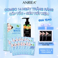Combo of 14-day mint teeth whitening strips and Anriea Orange Toothpaste