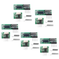 5 PCS 433mhz Wireless RF Transmitter and Receiver with Antenna Ask Remote Control Module DIY Kit for