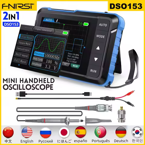 FNIRSI DSO153 Digital Oscilloscope Signal Generator 2 in 1 1MHz Bandwidth 5MSa/s Sampling Rate Elect