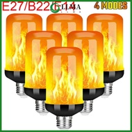 【LLMA】E14 E27 B22 90 LED Flame Effect Fire Light Bulb Flickering Flame Bulb Lamp Decor❀