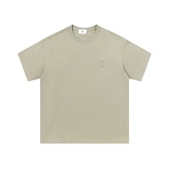 original NEW Ami Paris High Quality 3d Relief Love Casual Joker Couples Men And Women Short Sleeve T