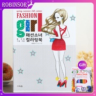 92 Pages 26*19cm Fashion Girl Coloring Book Children Adult Relieve Stress Princess Clothes Design Gr