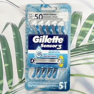 ยิลเลตต์ มีดโกนสำหรับใบหน้า Sensor3 Cool Comfortfresh 5 Disposable Razors (Gillette®)