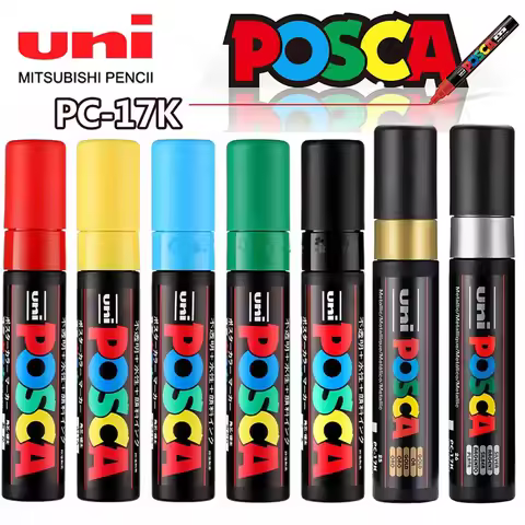 1pcs Uni POSCA Plumones PC-17k Paint Marker Pen Big Thick Head Pop Poster Advertising Water-based Pe