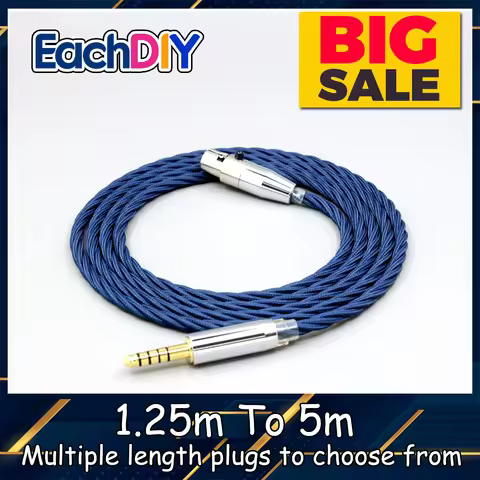 99% Pure Silver OCC Graphene Alloy Sleeved Earphone Cable For beyerdynamic DT 770 990 900 1990 770 1