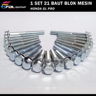 Baut Blok Mesin Honda GL PRO / 1 Set 21Pcs Baud Blok Mesin GL Pro